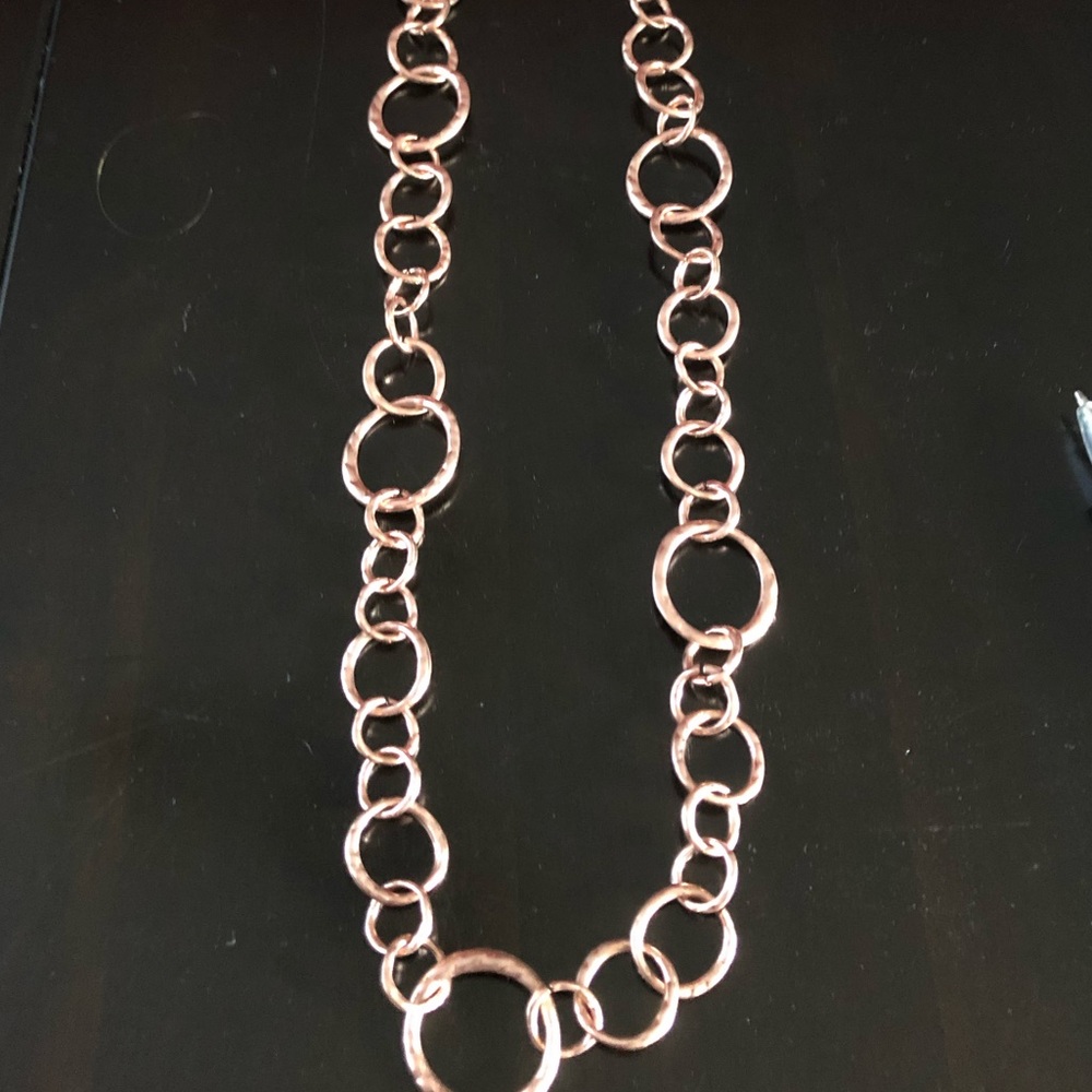 Long rose gold chain necklace